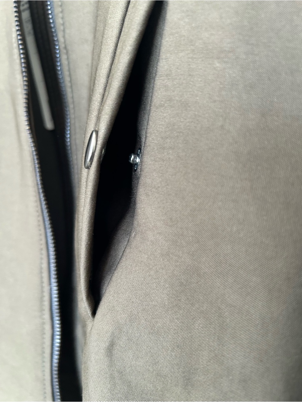 Mango Olive Bomber Jacket with Black Accents - Picture 3 of 6